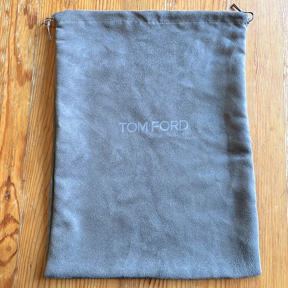 Tom Ford Gray Suede Dust Shoe Storage Bag 12x16